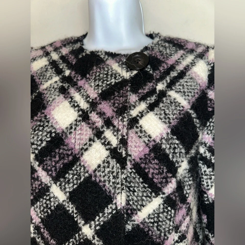 Kate Spade New York Plaid Print Boucle‎ Trench AS SEEN ON Cecilia Vega GMA 00